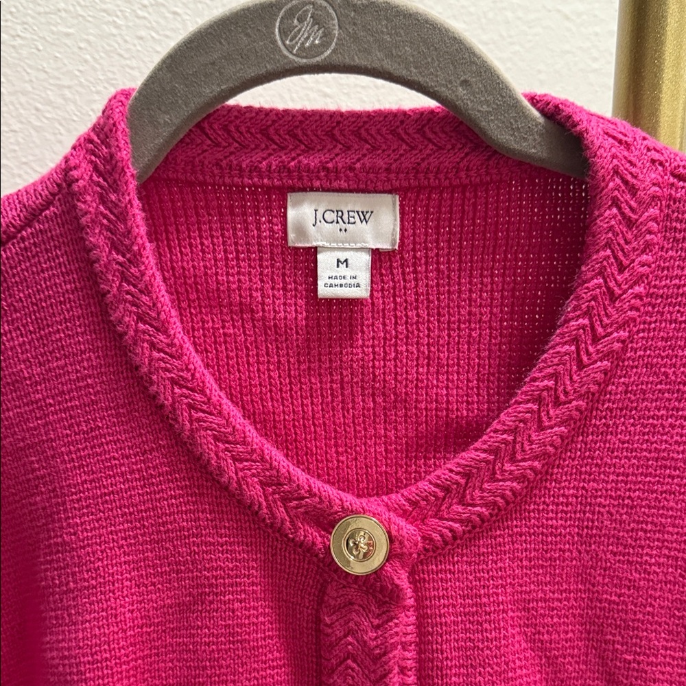 J. Crew Vibrant Pink Cardigan Sweater - Picture 5 of 9